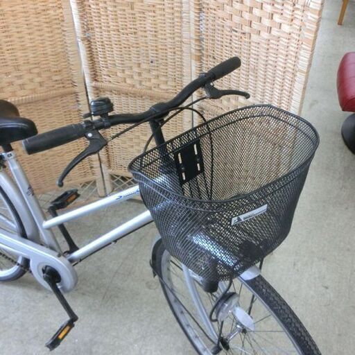 シティサイクル 26インチ シルバー ライト付き 自転車 鍵付き 変速ギア無し SEAWING カゴ付き LKD07284 札幌 西野店 シティサイクル 26インチ シルバー ライト付き 自転車 鍵付き 変速ギア