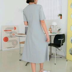 まとめ割あり♪新品♪ストレッチワンピース☆淡いグレーの画像