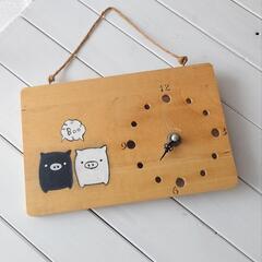 モノクロブー(^ω^)　掛け時計