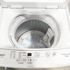 AQUA　5.0kg 全自動洗濯機　AQW-S5E2 2023年製 前面角に凹みあり。の画像