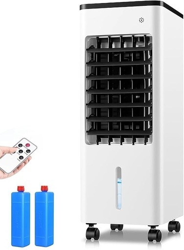 冷風機 冷風扇風機 6L 大容量水タンク リモコン操作 自動首振り キャスター