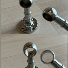 《決定》(๑^ᴗ^)ﾉ ٩(･̑◡･̑๑)【未使用】ステンレスパイプ(パイプ受け、ネジ付き)🪛DIYにいかがでしょう？の画像