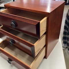 ☆値下げ☆I2505-659 木製3段小物入れ 中古美品の画像