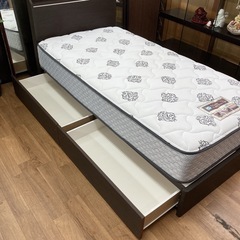 ジモティー限定価格！S166 ⭐ シーリー Sealy ニトリ シングルベッド ポスチャーテックコイル 幅97cm USED 高級の画像