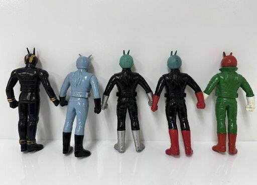 当時物 BANDAI 日本製 仮面ライダー 9体セット 1989年 2号 V3 ブラック