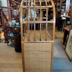 レトロ ラタンラック 籐家具 飾り棚 収納 アーチ型　/MJ-1172 2Fの画像