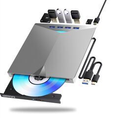 外付けDVD CDドライブ USB-A+Type-cインターフェ...