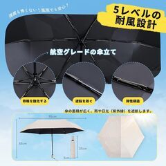 形状記憶 5秒でたためる日傘 折りたたみ 晴雨兼用 軽量 252g UVカット率 100% 完全遮光 遮熱 ワンタッチ自動開閉 折りたたみ傘 おりたたみ 折り畳み日傘 コンパクト 紫外線遮断 耐風撥水 携帯便利 メンズ レディースの画像