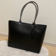 トートバッグ メンズ 本革 牛革 大容量 ビジネスバッグ 肩掛け A4 通勤 ブラックの画像