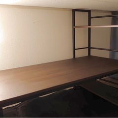 ローデスク  棚付き　ダークブラウン　美品