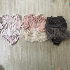 70.80cm セット　女の子　フリフリロンパース