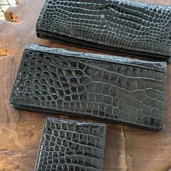 黒クロコダイル本革 メンズ  オマケ付きの画像