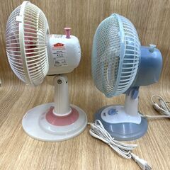 【B9】ミニ扇風機/卓上扇/2個セット/YUASA/ユアサ/YDF-180(PK)/山善/YAMAZEN/YD-SE181/中古/現状品 の画像