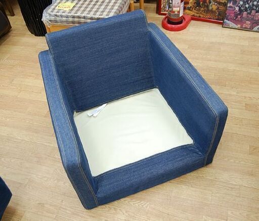 無印良品 1人掛けソファ 幅70×奥82×高67cm 1シーター デニム風カバー