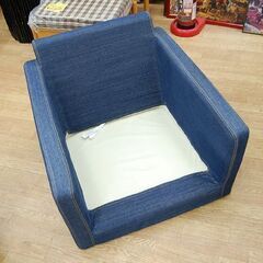 無印良品 1人掛けソファ 幅70×奥82×高67cm 1シーター デニム風カバー MUJI 良品計画 1Pソファ シングルソファ  札幌市 清田区 平岡の画像