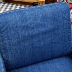 無印良品 1人掛けソファ 幅70×奥82×高67cm 1シーター デニム風カバー MUJI 良品計画 1Pソファ シングルソファ  札幌市 清田区 平岡の画像