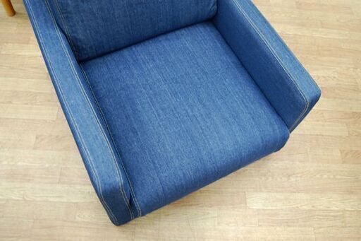 無印良品 1人掛けソファ 幅70×奥82×高67cm 1シーター デニム風カバー