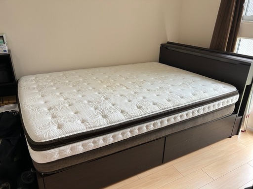 ニトリ ベッドフレーム ダブル(直接引き取りも可) 引取り】ニトリ ダブルベッドフレーム 引き出し収納付き 引取り