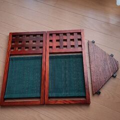格子屏風飾台　会津木綿　花台の画像