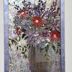 停止中　キラキラした花の絵入り額縁の画像