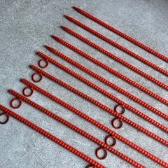 ロープ 鉄杭 ロープスティック 全長130cm 20→13本有ります！ 2段リング 未使用 フェンス用ピン 長期保管品 1本あたり550円！  ①の画像