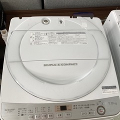 SHARP 全自動洗濯機 7kg ステンレス穴なし槽 ホワイト系...