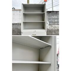 書庫上下セット　※上下鍵なし　F-HB-547-0523A「オフィス家具のワンツーマート」の画像