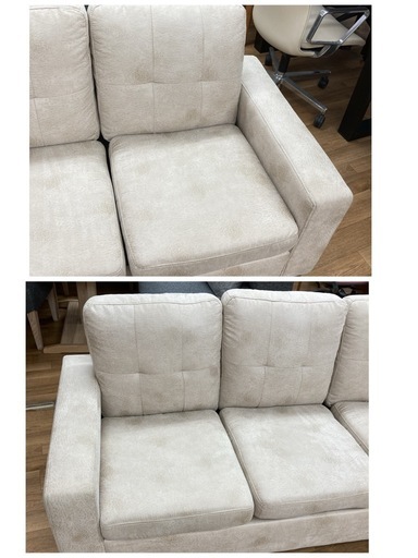 S110 ⭐ 3Pソファ レザーファブリック ウレタンフォーム 幅170cm USED 綺麗