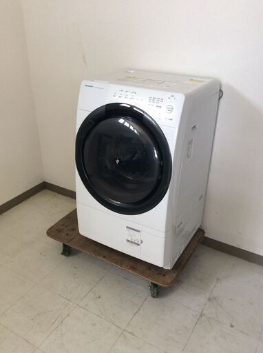 (6/18受渡済)JT10820【SHARP/シャープ ドラム洗濯機7.0㎏】美品 2023年製 ES-S7H-WR 家電 洗濯 斜め型 右開き