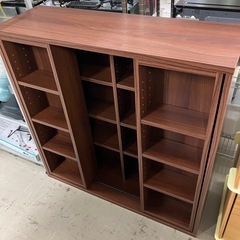 O2505-667 スライド本棚 ブラウン 中古