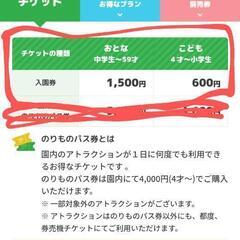 取引中　城島高原パーク　入園招待券の画像