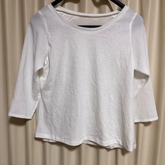 Tシャツ　カットソー　五分丈　
Ｌ　-34