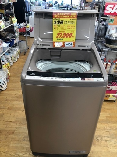 ★値下げしました★K004★2017年製HITACHI製10.0㌔洗濯機★6ヶ月保証付き★近隣配送・設置可