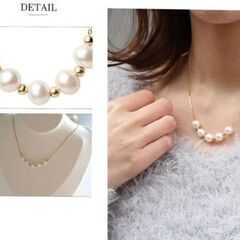 フェイクパール/5連ネックレス（新品）の画像