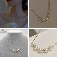 フェイクパール/5連ネックレス（新品）の画像