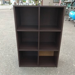 ● 木目調 ダークブラウン ミニ 三段 6箇所  カラーボックス...
