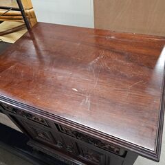 リサイクルショップどりーむ天保山店　No2456　リビングキャビネット　アンティーク調　木彫りの画像