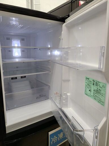 J9597 MITSUBISHI　ミツビシ　２ドア冷蔵庫　MR-P15E-B1　2019年製　クリーニング済み【リユースのサカイ柏店】