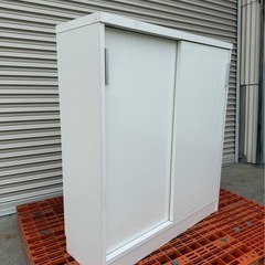 カウンター収納庫　ホワイト　白　棚　の画像
