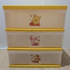プーさん・ピグレット・ティガーの3段チェスト（衣装ケース）