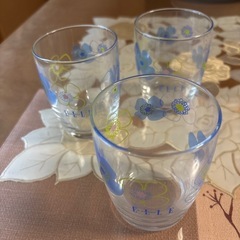 ELLEガラスコップ3客新品