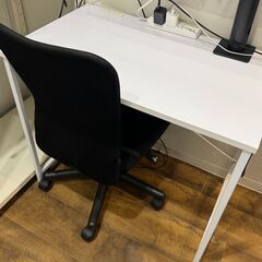 山善(YAMAZEN) デスク 幅80cm デスクチェア セット