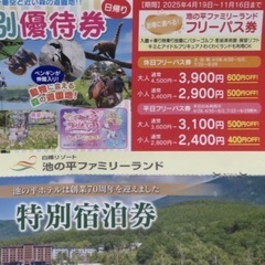 【受付終了】池の平ファミリーランドフリーパス特別引換券2人分の画像