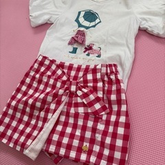 ケイトスペード　チェック柄キュロット　tシャツセット　110