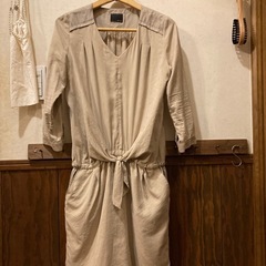 アバハウス ドゥビネット　ベージュ 七分袖 ワンピース