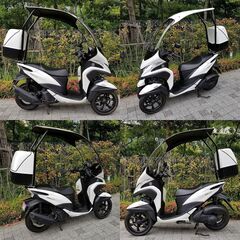 【普通免許仕様もOK】ルーフ付トリシティ125ABS ブルーコアSEC1J 走行2.2万km台 専用BOX グリップヒーター 自賠責11年3/19★TRIX★の画像
