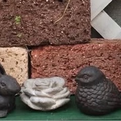 🤎うさぎ&鳥セット.アイアン製 置き物（美品）ガーデン雑貨♡インテリア雑貨の画像