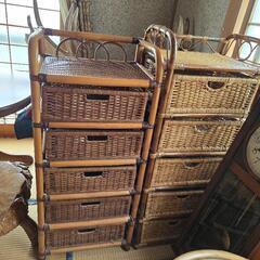 ラタン家具　5段収納　