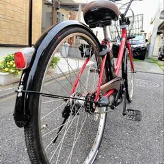 値下げしました！電動アシスト自転車　パナソニック　エーガールズ　26インチ　レッド　バッテリー8.0Ah (オプションあり。)　充電器付の画像