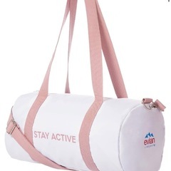 Evian(エビアン) スポーツバッグ (ホワイト/ピンク）